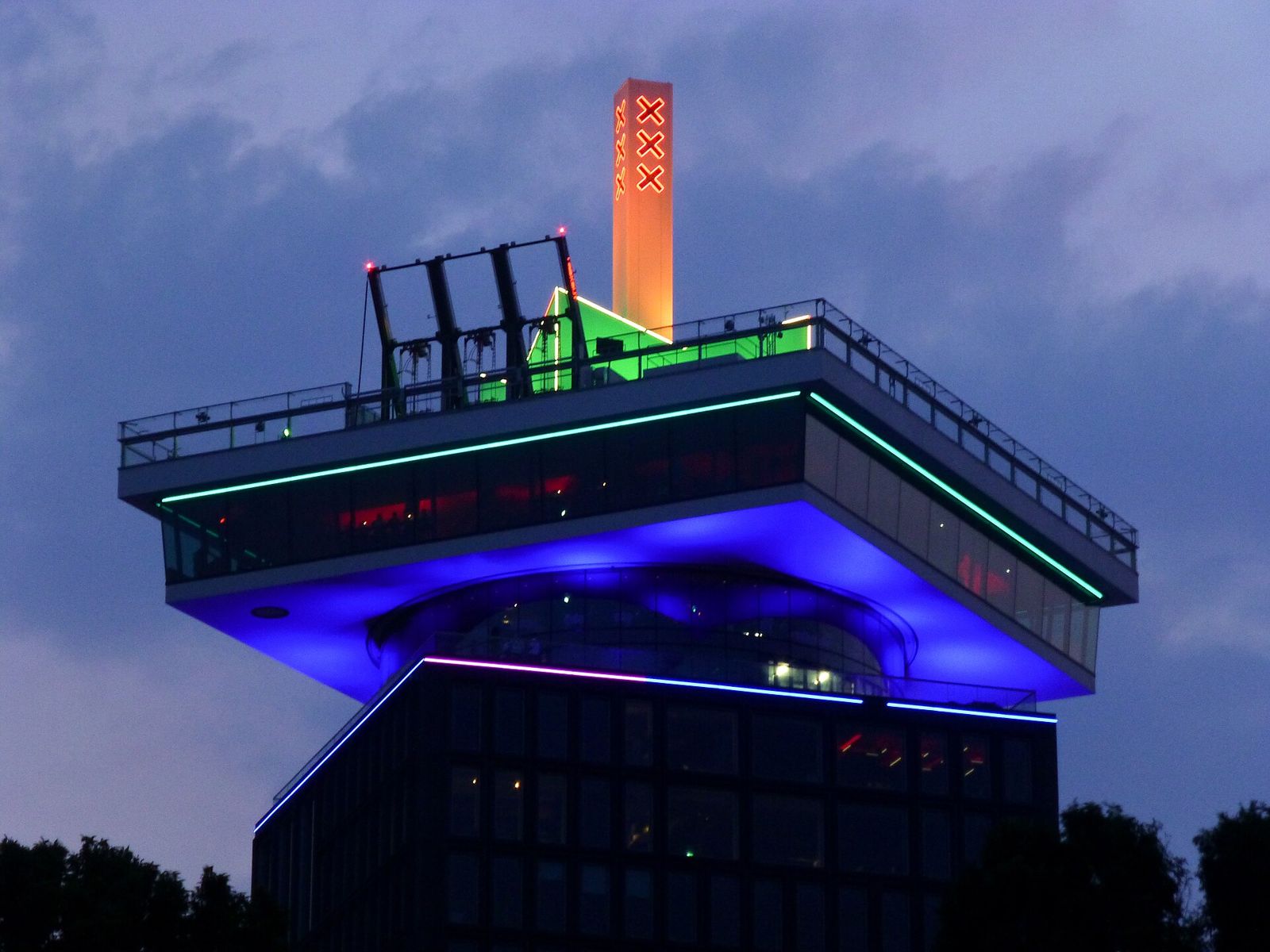 A'DAM Toren at night, home of Shelter