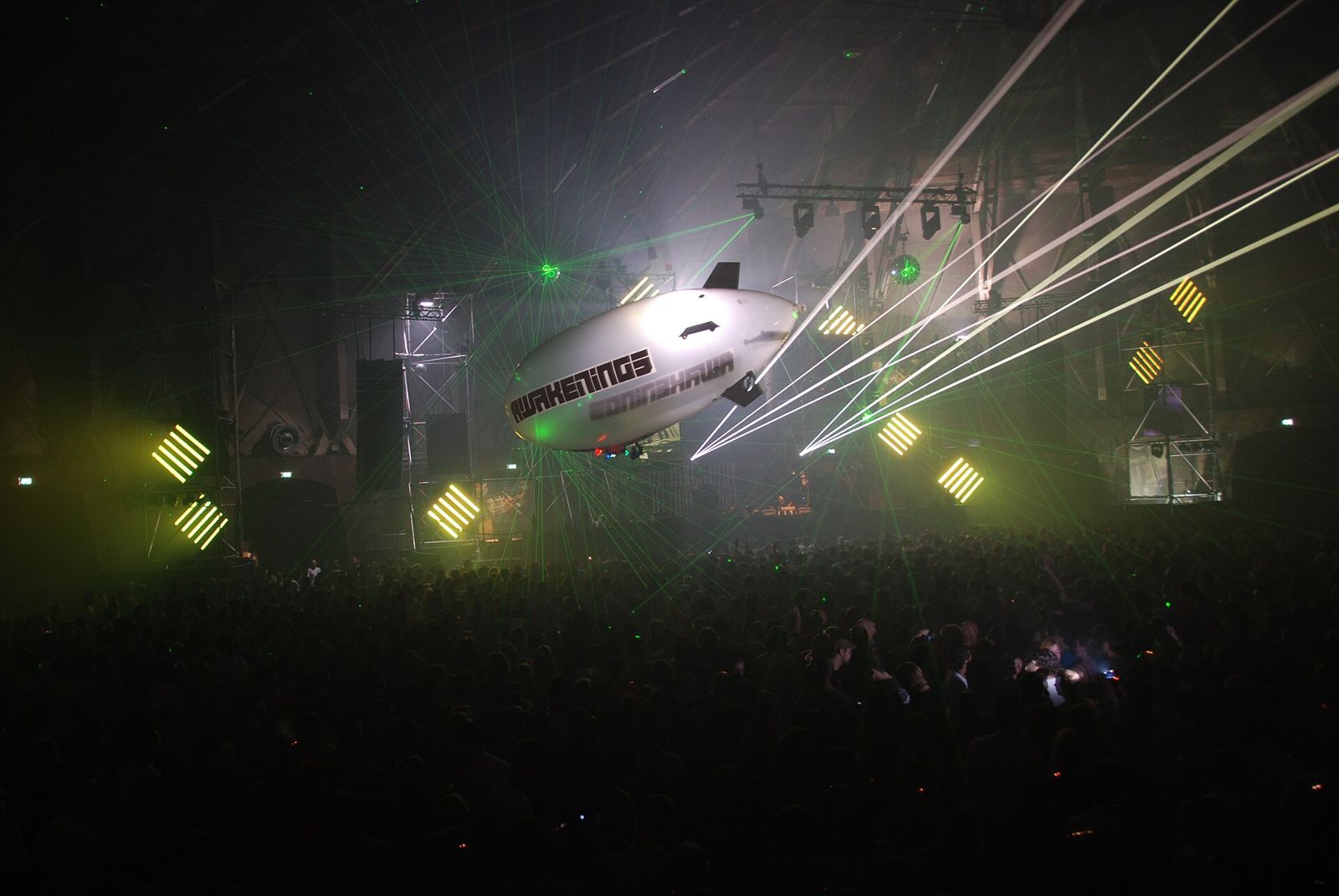 Awakenings stage with lasers