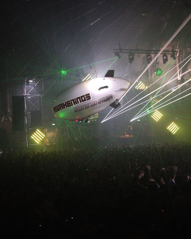 Awakenings stage with lasers
