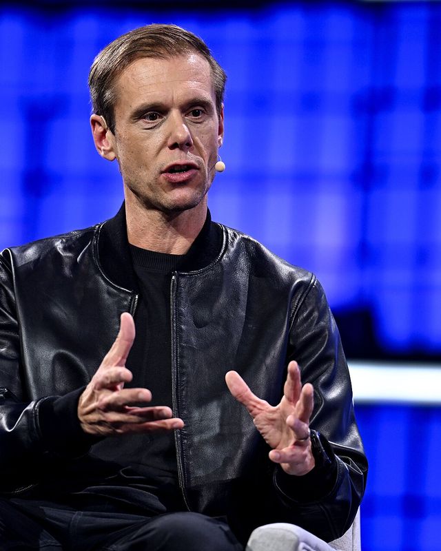 Armin van Buuren speaking on stage, November 2025