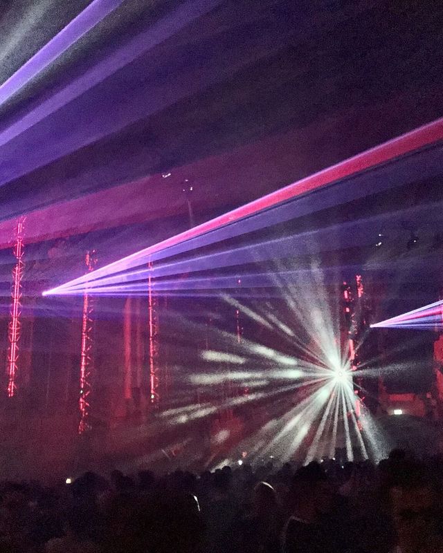 Lasers over the dance floor during Awakenings in the Gashouder, Amsterdam