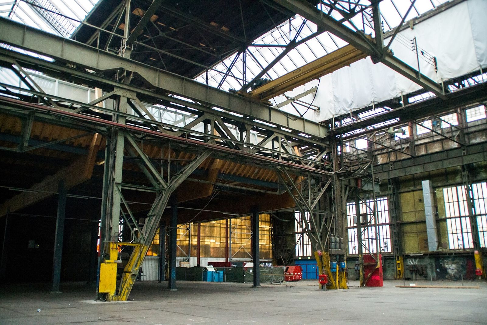 Inside the NDSM shipyard warehouse, Amsterdam-Noord