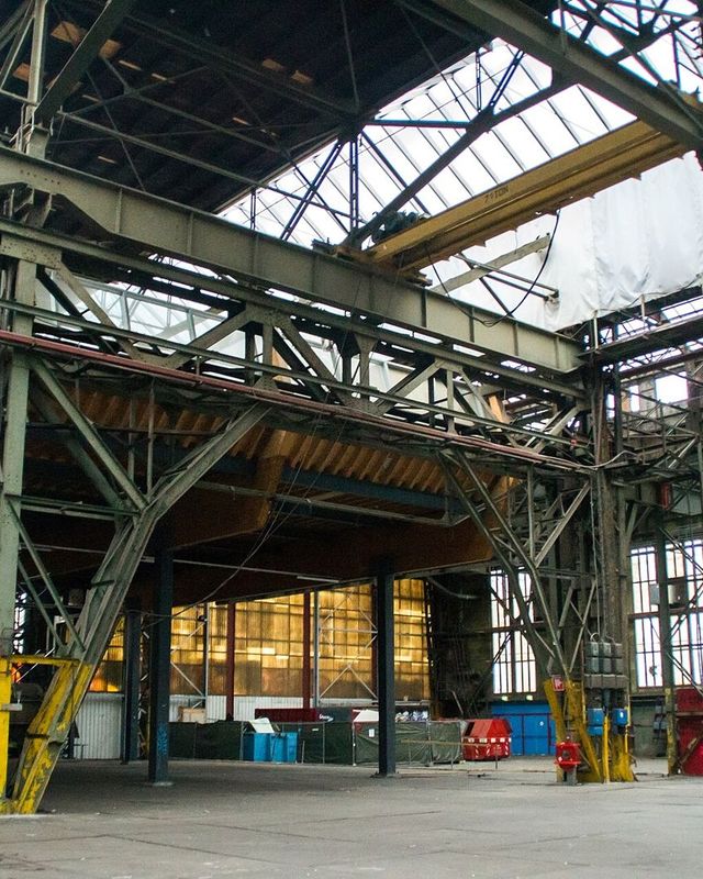 Inside the NDSM shipyard warehouse, Amsterdam-Noord