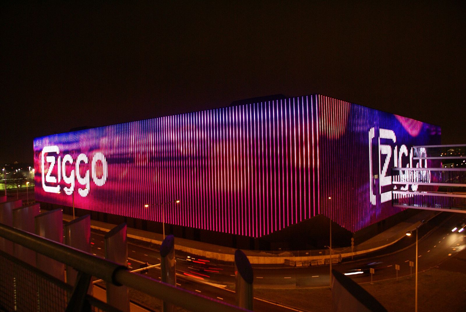 Ziggo Dome lit up at night, Amsterdam Zuidoost